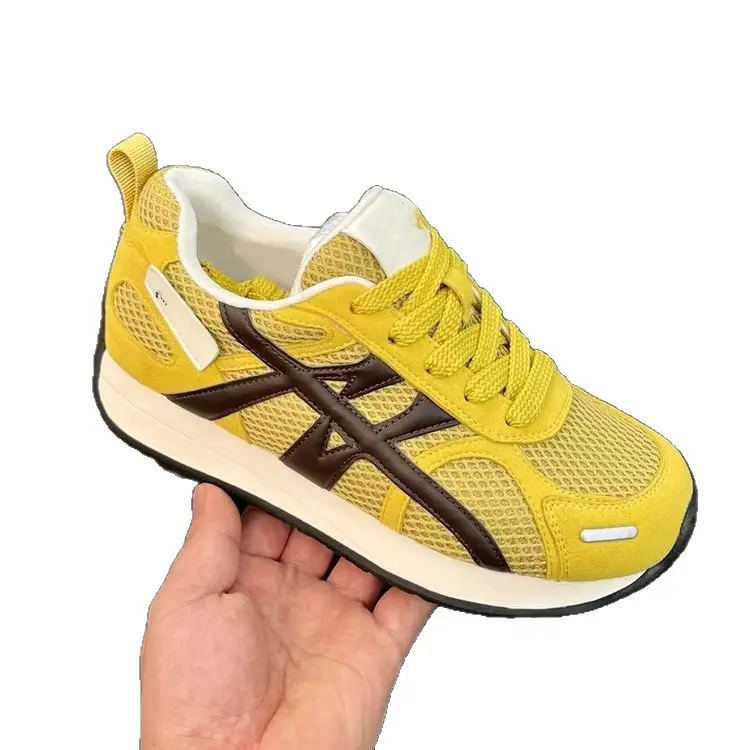 Soft Leather Thick-soled Heightened Training Shoes Women's 2025 Summer New Light Soft-soled All-match Mesh Breathable Running Shoes - Image 7