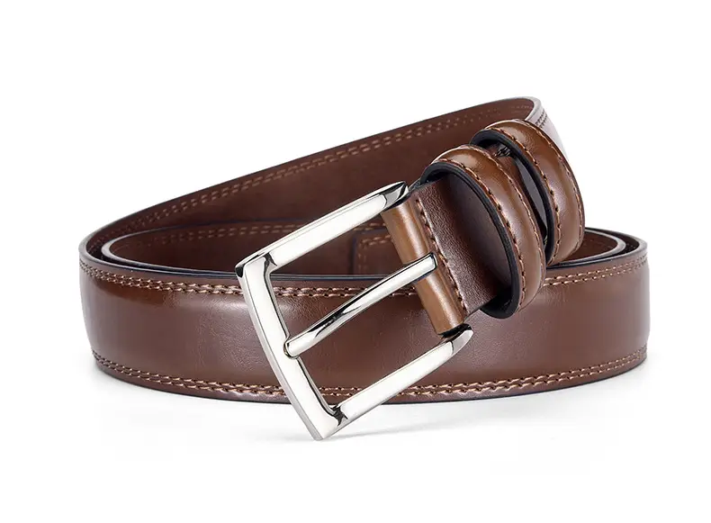 Men's Black Genuine Leather Waist Belt Two-Layer Cowhide — feature 7