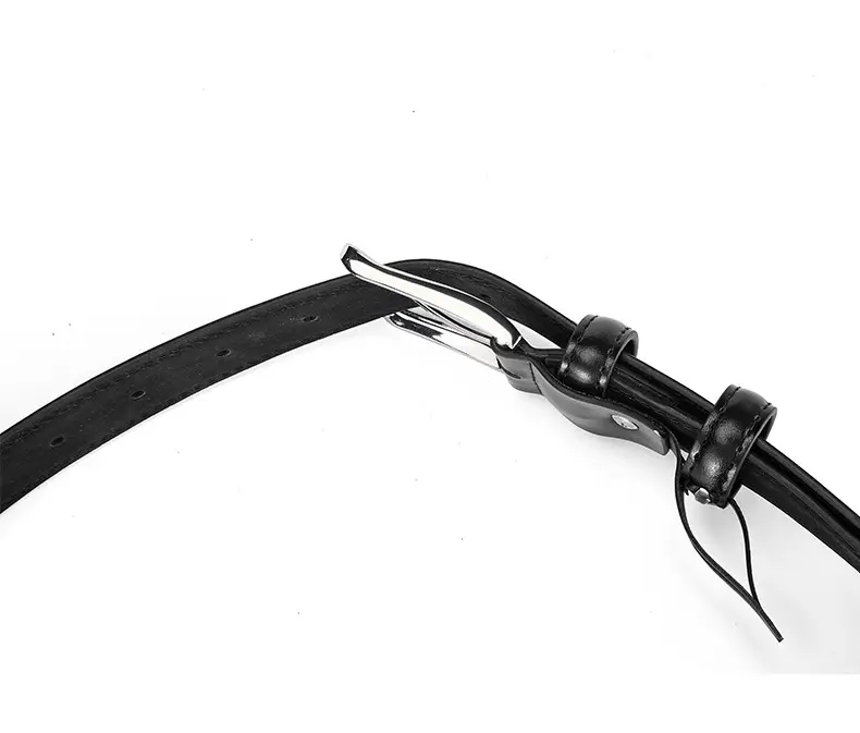 Men's Black Genuine Leather Waist Belt Two-Layer Cowhide — feature 9