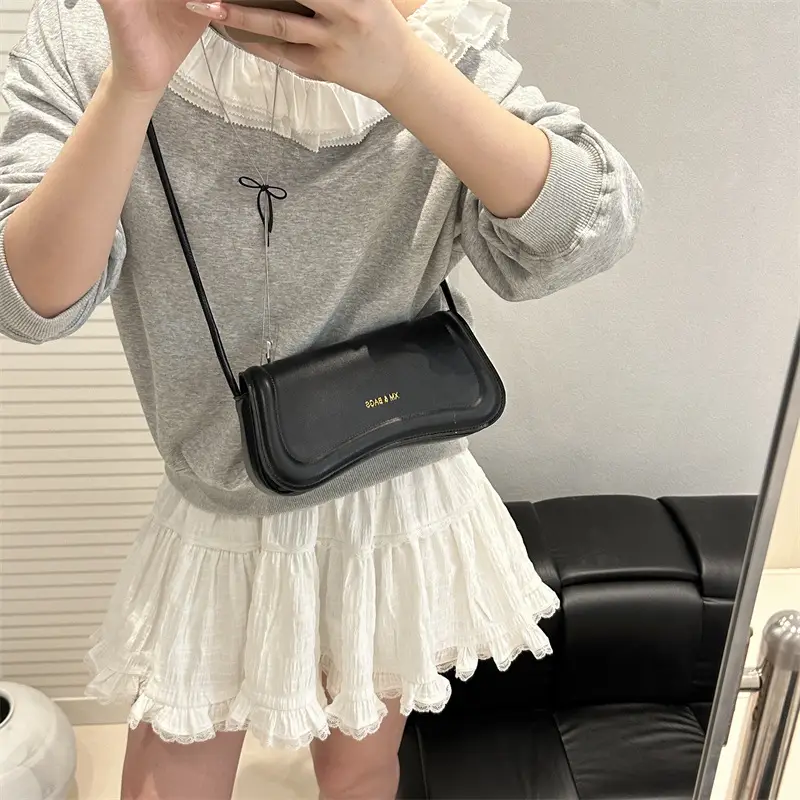 Black Crossbody Bag with Adjustable Strap - Image 2