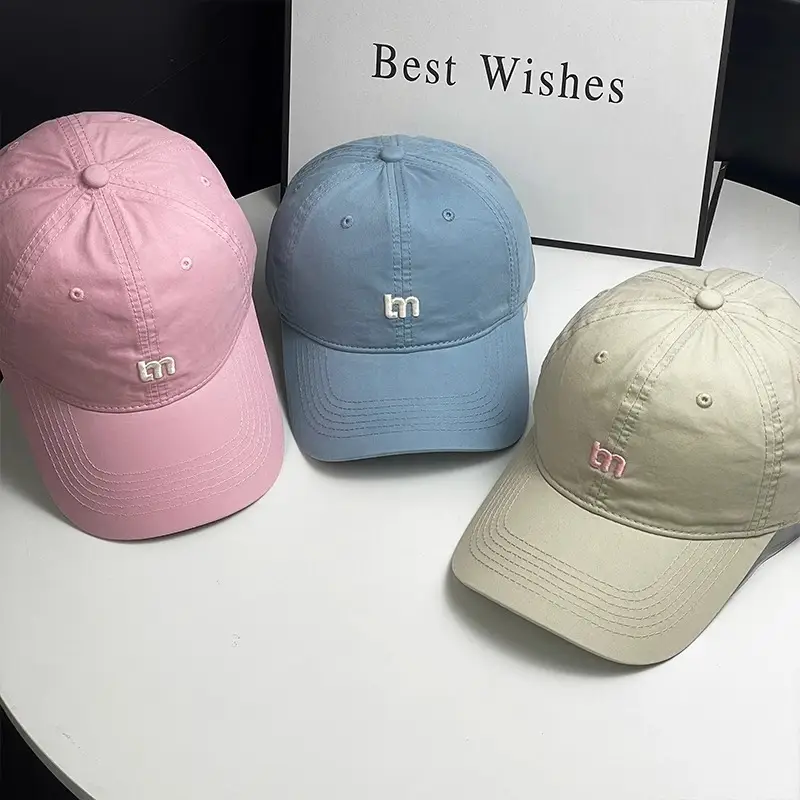 Women Summer Korean M Letter Cap Blue Duckbill Sun Hat - Image 12