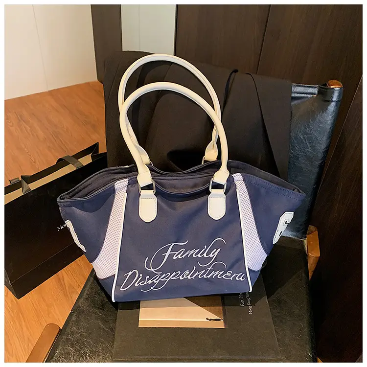 Women's Red Embroidered Bowling Handheld Tote Bag — feature 11