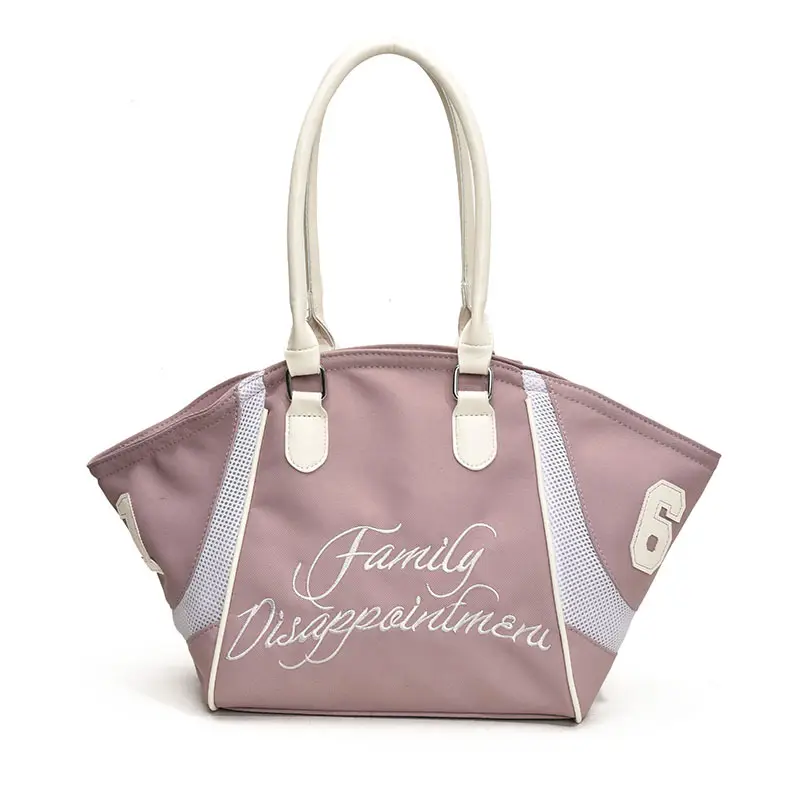 Women's Red Embroidered Bowling Handheld Tote Bag - Image 4