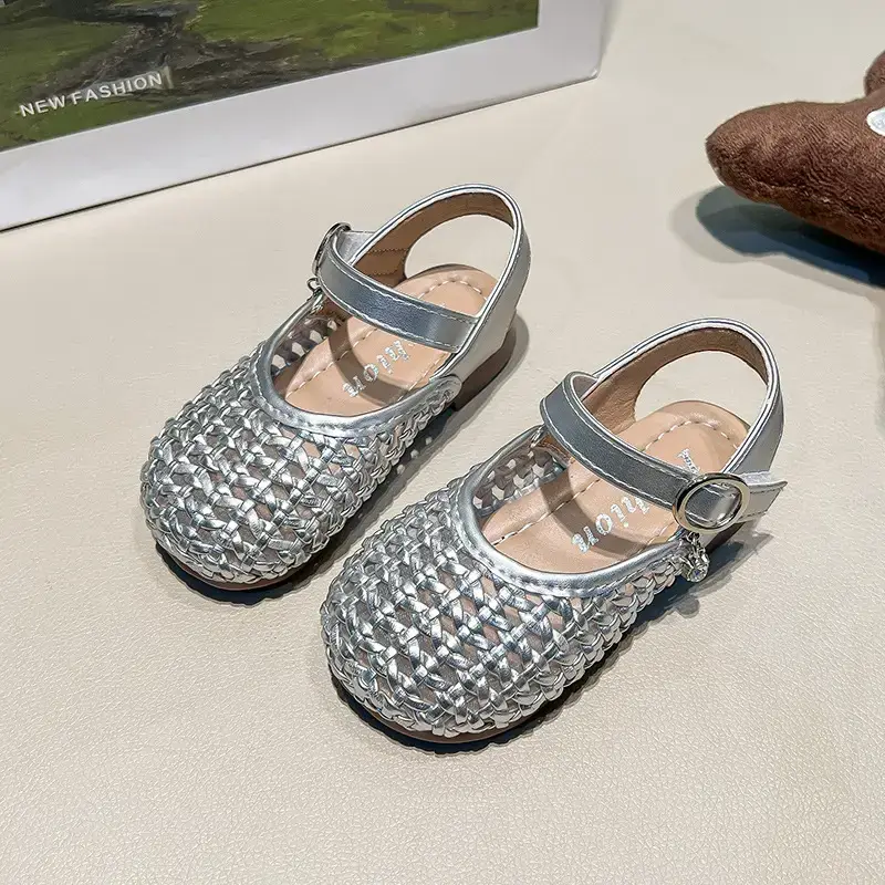 Baby Toe Sandals Silver Sparkly 2025 Summer