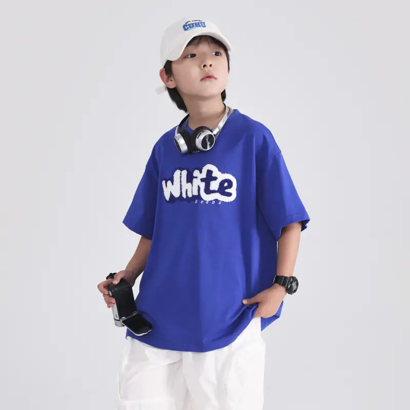 Boys Green White Tee 2026 Cotton Summer - Image 3