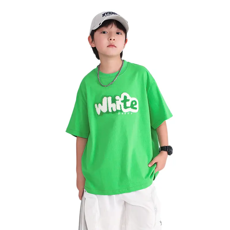 Boys Green White Tee 2026 Cotton Summer - Image 7