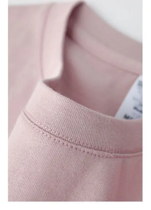 500g Pure Cotton Heavyweight Short-Sleeved 100% Cotton Men's and Women's Same Style T-Shirt Loose Round Neck Versatile Simple Bottoming Shirt — feature 12