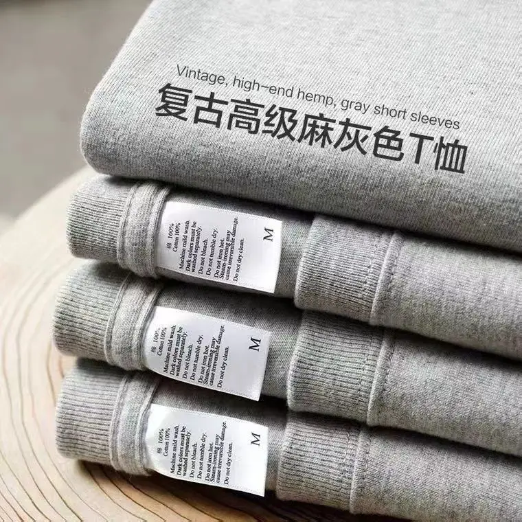 500g Pure Cotton Heavyweight Short-Sleeved 100% Cotton Men's and Women's Same Style T-Shirt Loose Round Neck Versatile Simple Bottoming Shirt