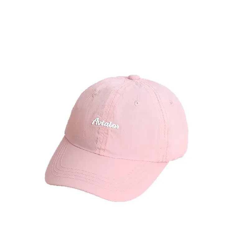 Children's Pink Cotton Aviator Cap with Embroidery