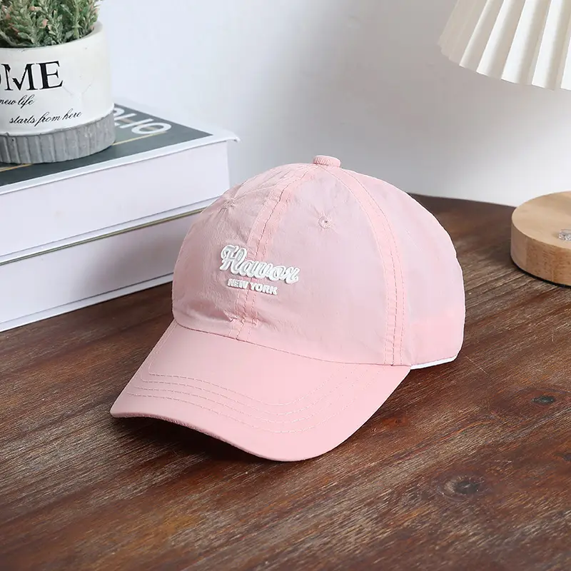 Children's Pink Cotton Aviator Cap with Embroidery