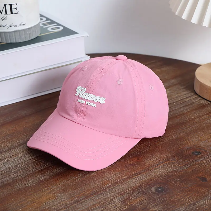 Children's Pink Cotton Aviator Cap with Embroidery
