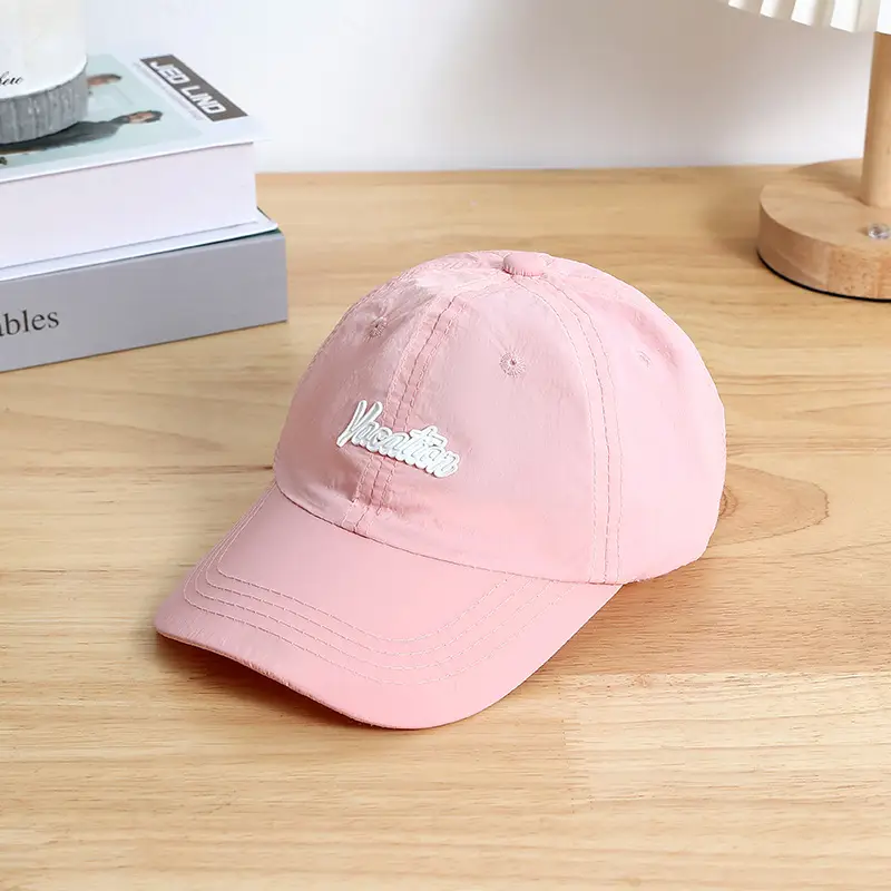 Children's Pink Cotton Aviator Cap with Embroidery