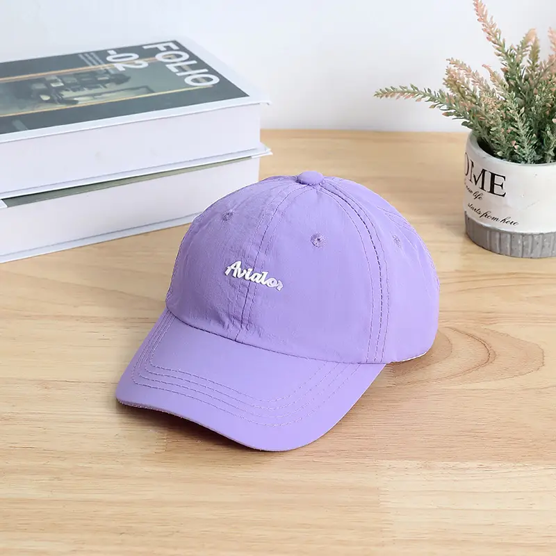 Children's Pink Cotton Aviator Cap with Embroidery