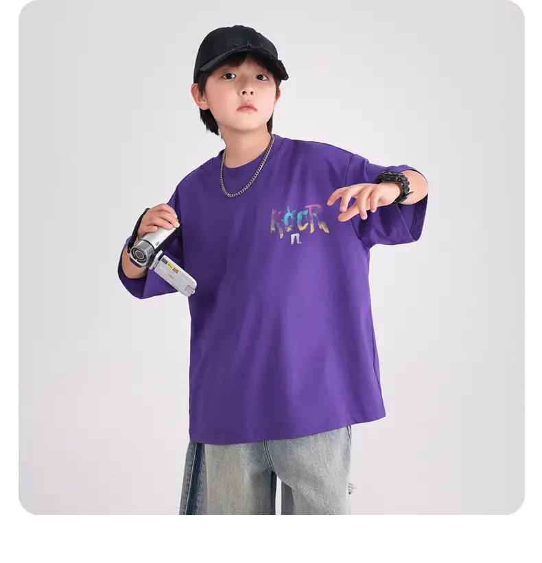 Boys Graffiti Short Sleeve T-Shirt Purple 2025 — feature 12
