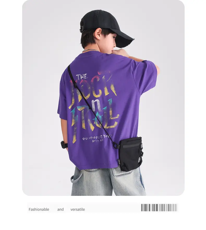 Boys Graffiti Short Sleeve T-Shirt Purple 2025 — feature 9