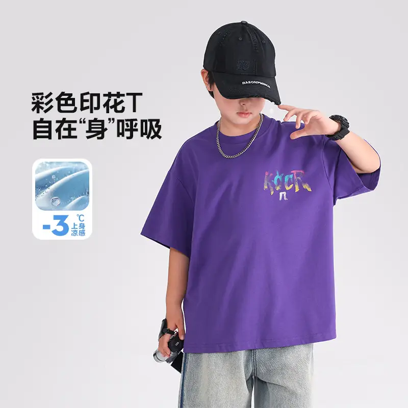 Boys Graffiti Short Sleeve T-Shirt Purple 2025 - Image 2