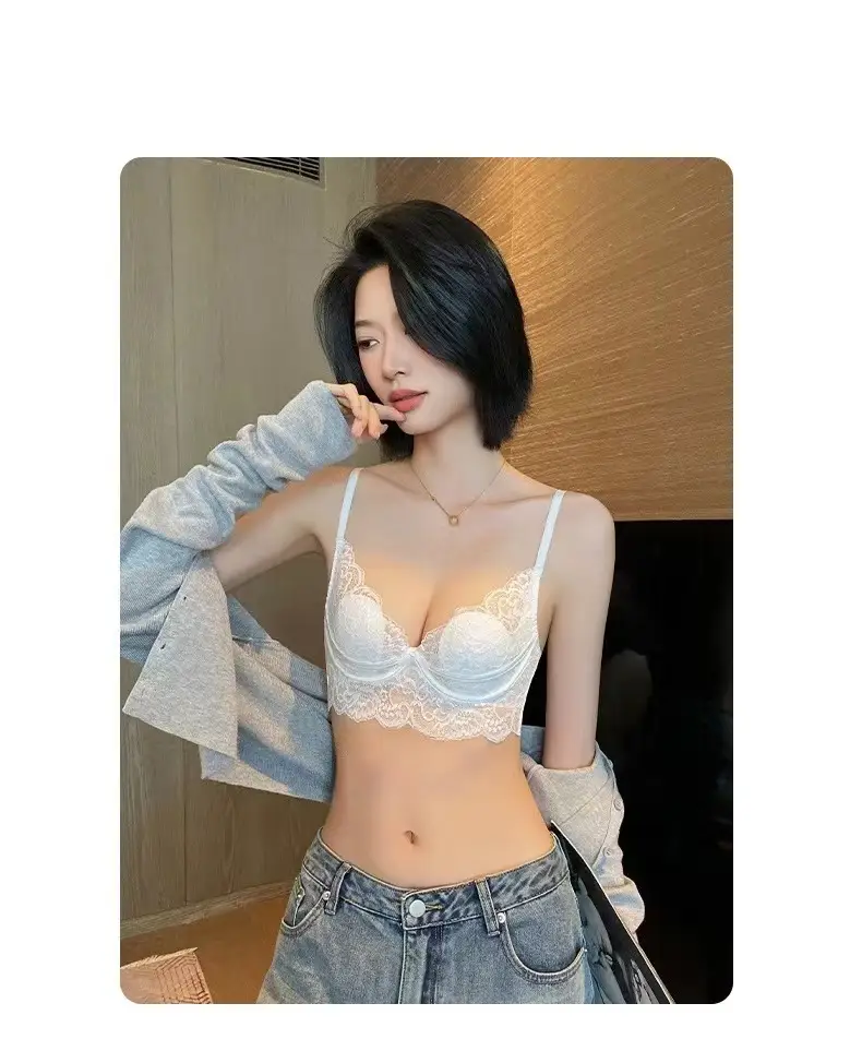 French Style Lace Bra Large Chest Anti-Sagging Plus Size — feature 26
