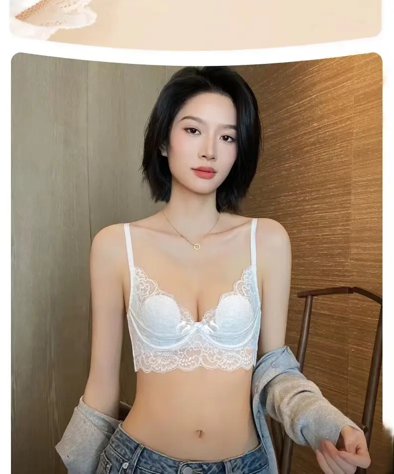 French Style Lace Bra Large Chest Anti-Sagging Plus Size — feature 5