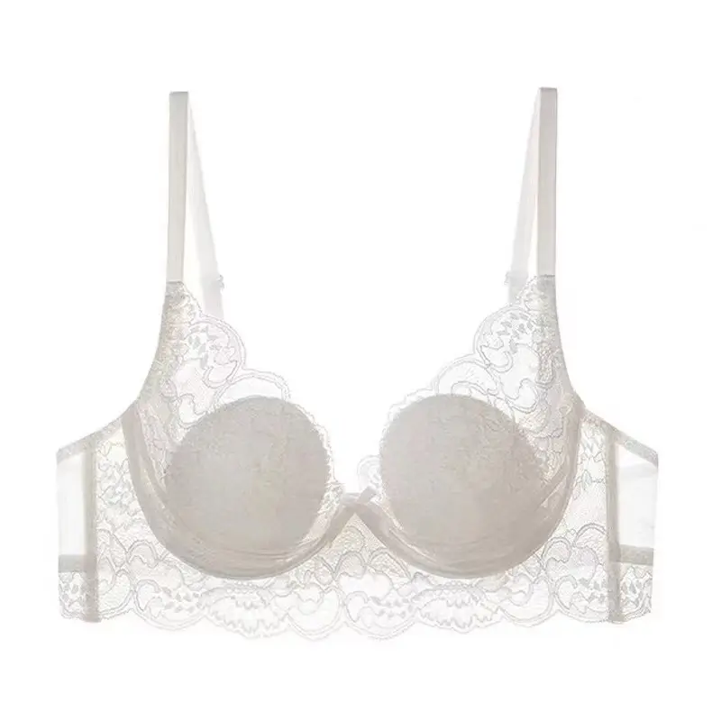 French Style Lace Bra Large Chest Anti-Sagging Plus Size - Image 2