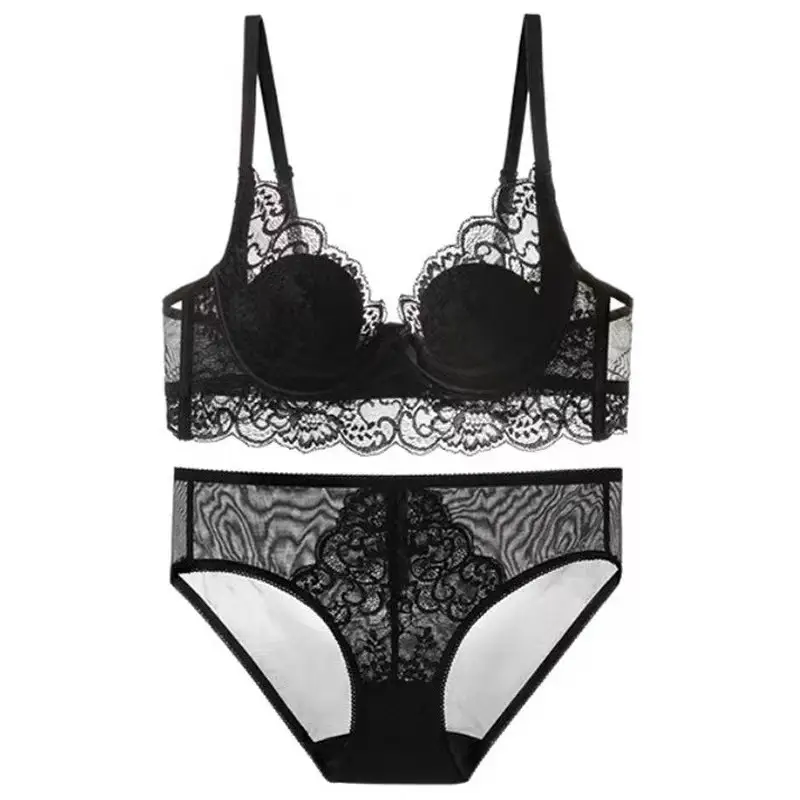 French Style Lace Bra Large Chest Anti-Sagging Plus Size - Image 4