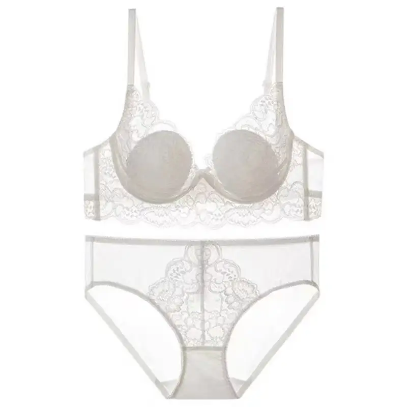 French Style Lace Bra Large Chest Anti-Sagging Plus Size - Image 5