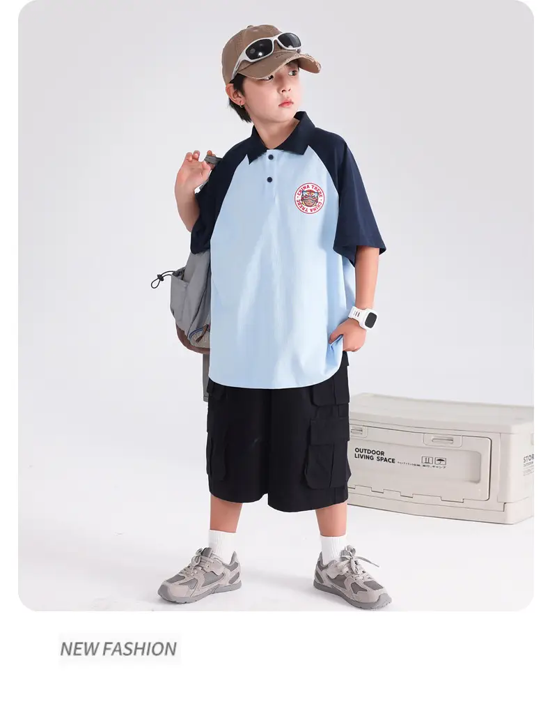 Boys' Blue Nezha Polo Shirt Pure Cotton 2026 — feature 10