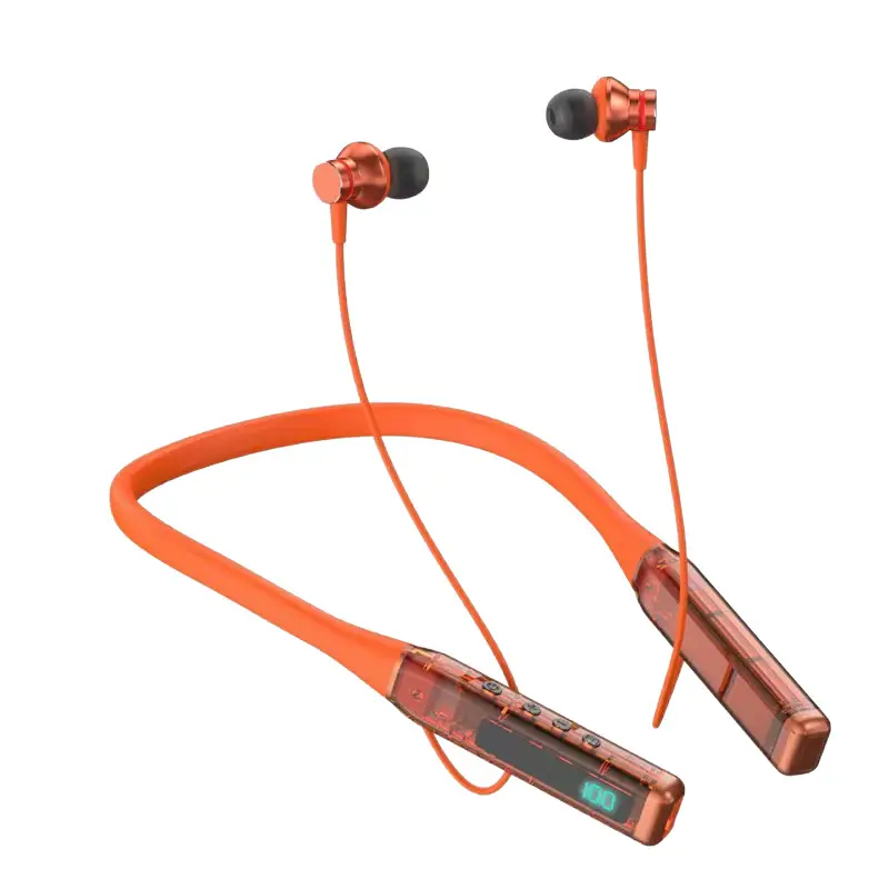 2025 New Overseas Wireless Noise-Cancelling Bluetooth Earphones, In-Ear Sports Neckband Style, In-Stock Wholesale