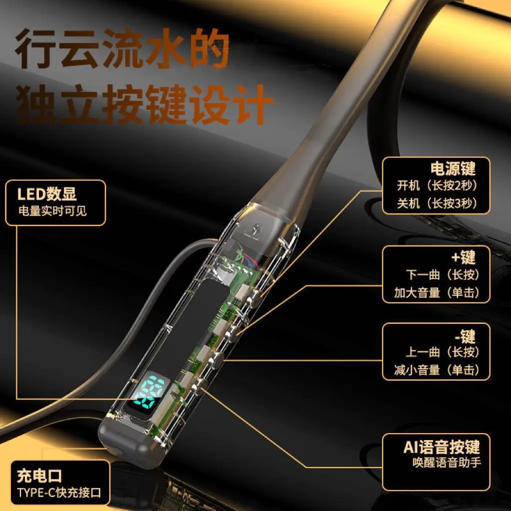 2025 New Overseas Wireless Noise-Cancelling Bluetooth Earphones, In-Ear Sports Neckband Style, In-Stock Wholesale — feature 8