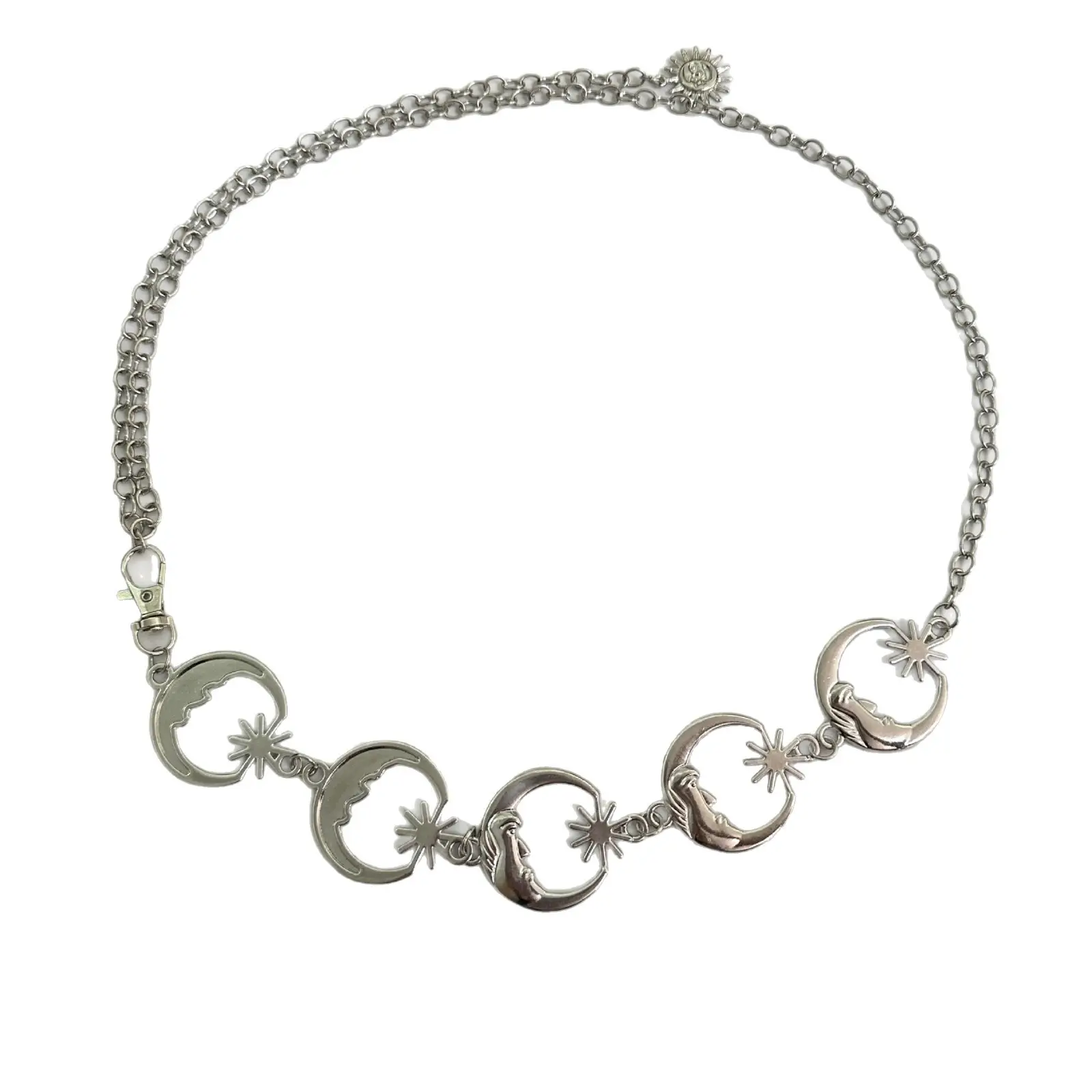 Vintage Metal Moon Waist Chain Women's Jeans - Image 6