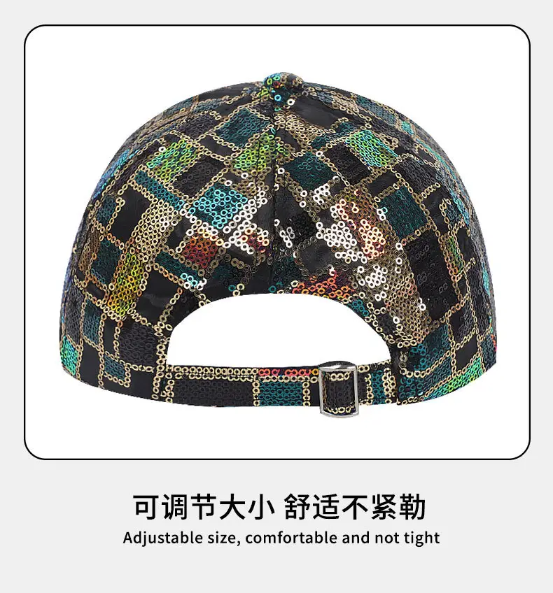 New Fashion Sequin Women's Sun Hat Black Visor — feature 12