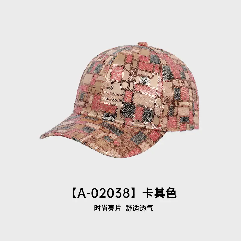 New Fashion Sequin Women's Sun Hat Black Visor - Image 3