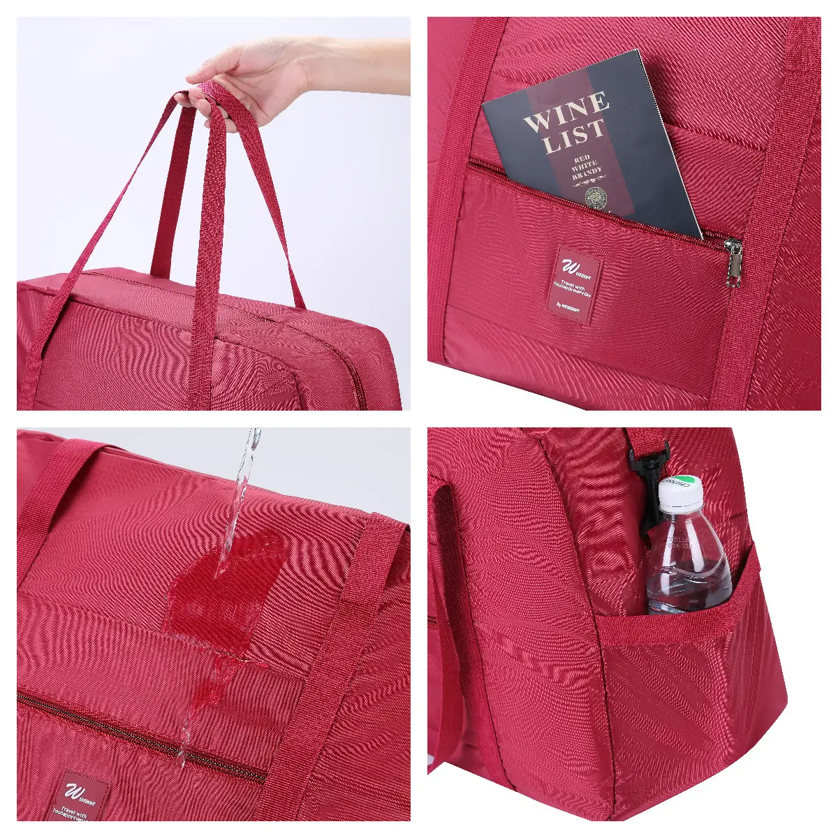 Red Crossbody Travel Bag Large Capacity Waterproof - Image 10