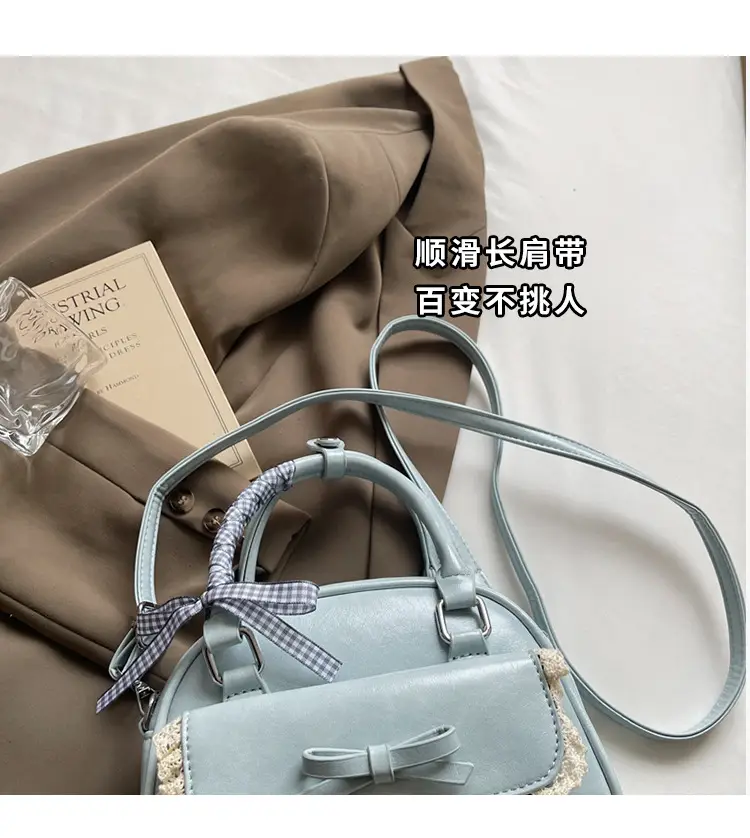Women's Textured Square Shoulder Bag Grey 2025 — feature 2