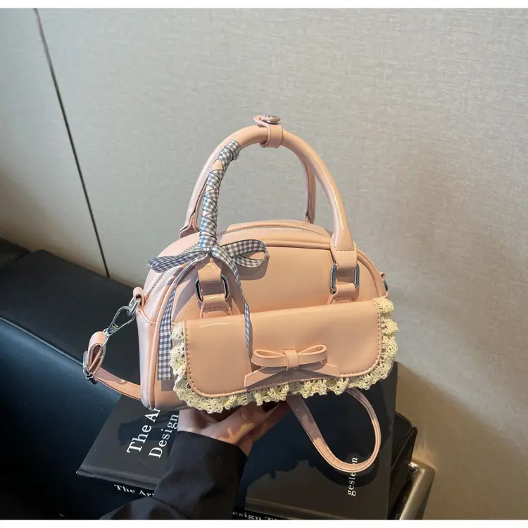 Women's Textured Square Shoulder Bag Grey 2025 — feature 22