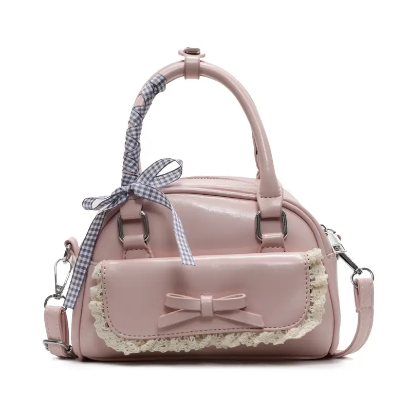 Women's Textured Square Shoulder Bag Grey 2025