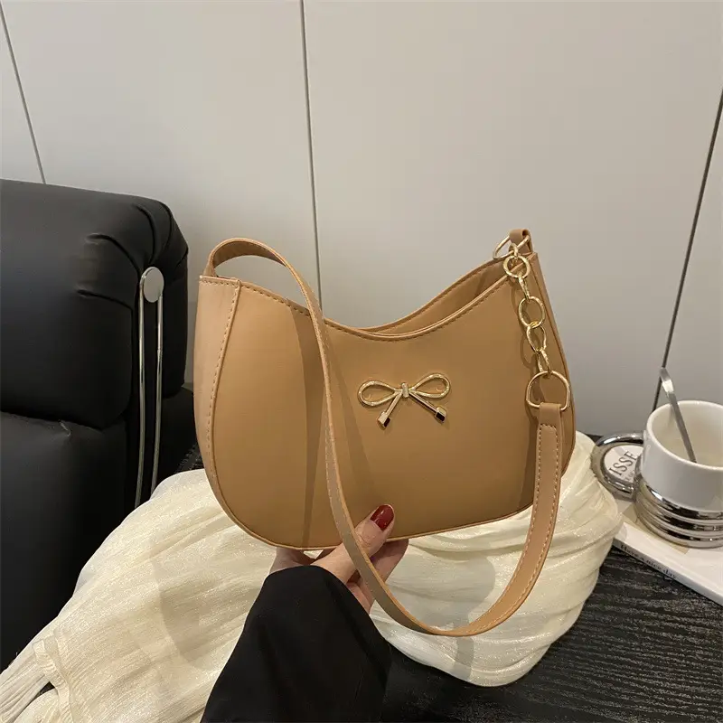 White Bow Decor Shoulder Bag for Women - Image 6