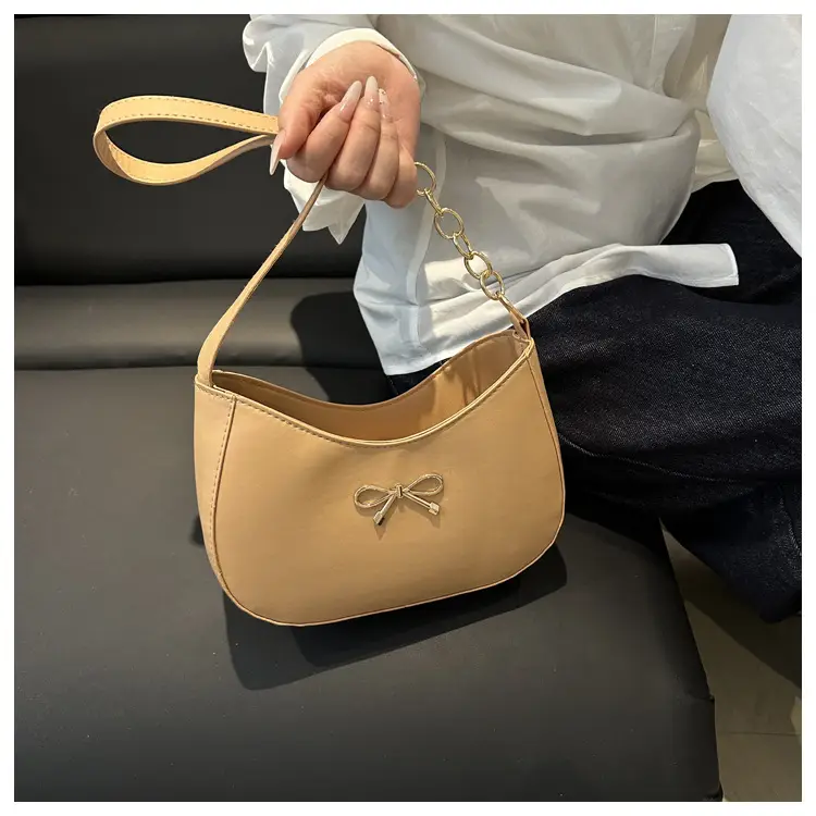 White Bow Decor Shoulder Bag for Women — feature 15