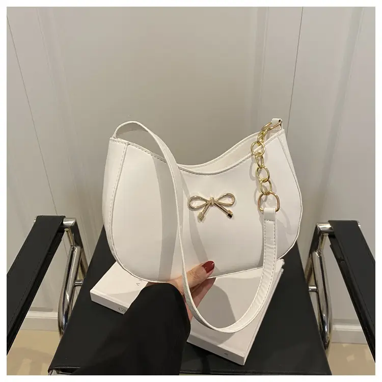 White Bow Decor Shoulder Bag for Women — feature 21