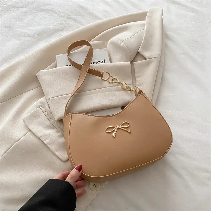 White Bow Decor Shoulder Bag for Women - Image 3