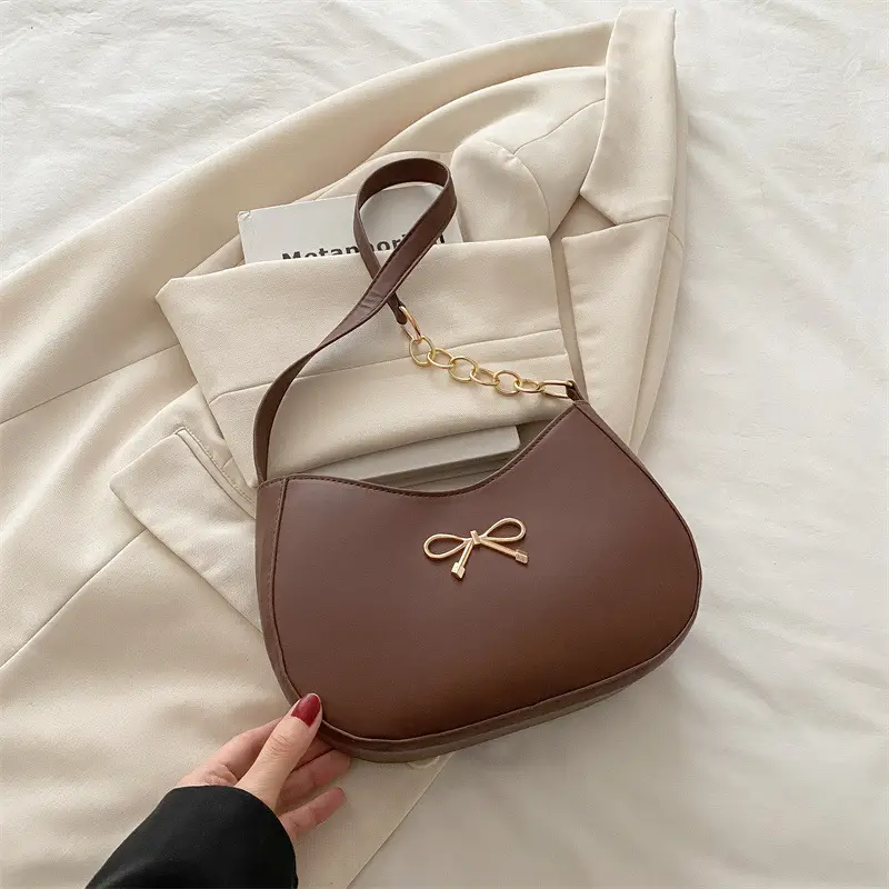 White Bow Decor Shoulder Bag for Women - Image 4