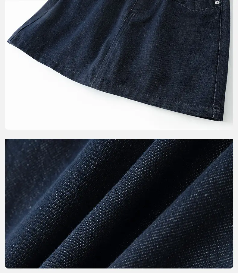 Dark Blue High Waist Denim Skirt for Women — feature 17