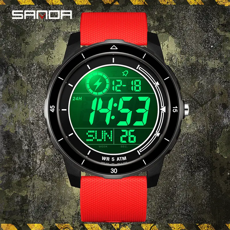 Sanda Digital Watch Multi-Color Large Screen Waterproof - Image 10