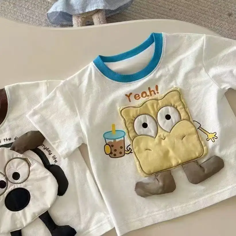 Boys Cotton Cartoon T-shirt 2025 Summer New Arrival