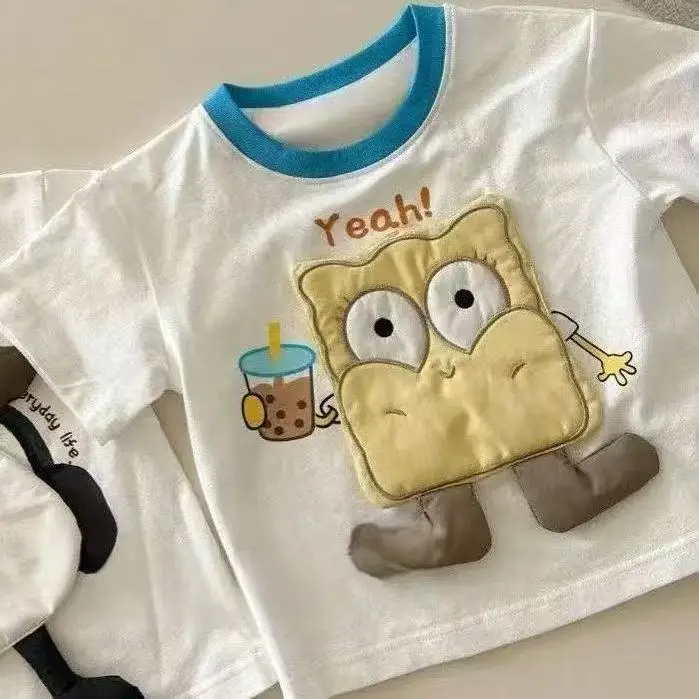 Boys Cotton Cartoon T-shirt 2025 Summer New Arrival
