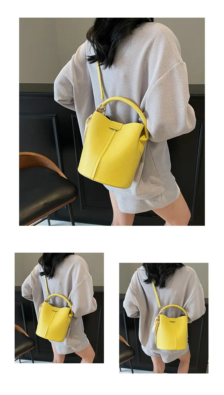 Yellow Women's Bucket Bag 2025 New Elegant Casual — feature 12