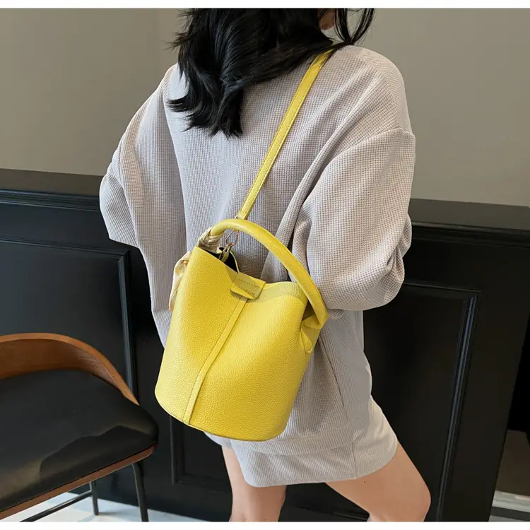 Yellow Women's Bucket Bag 2025 New Elegant Casual — feature 34