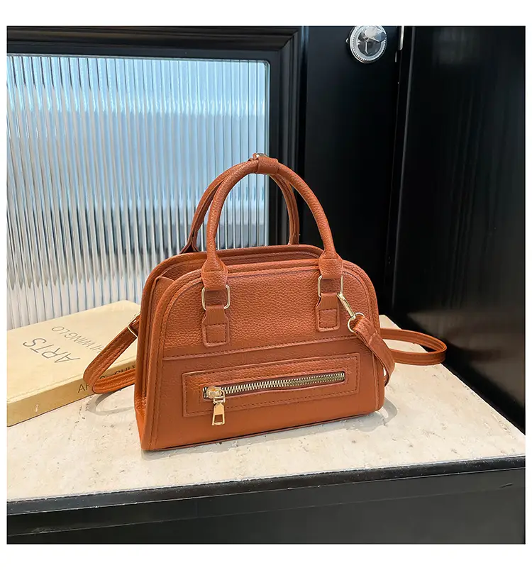 Korean Style Cross-Country Shoulder Bag Brown Large Capacity — feature 27