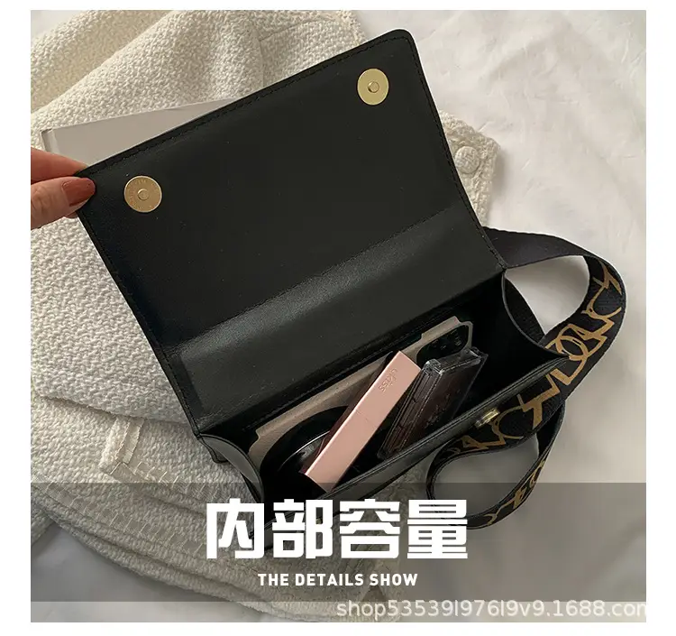 Women's Chain Strap Square Bag Black Orange Pink White — feature 5