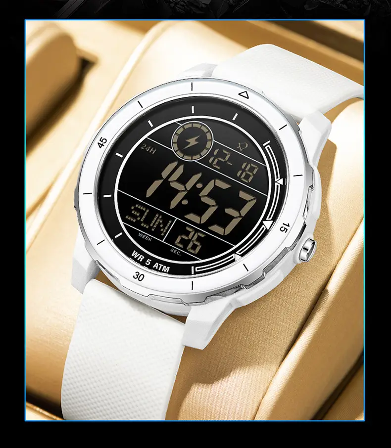 Sanda Digital Stopwatch Watch Orange Strap Waterproof Sports Wear — feature 16