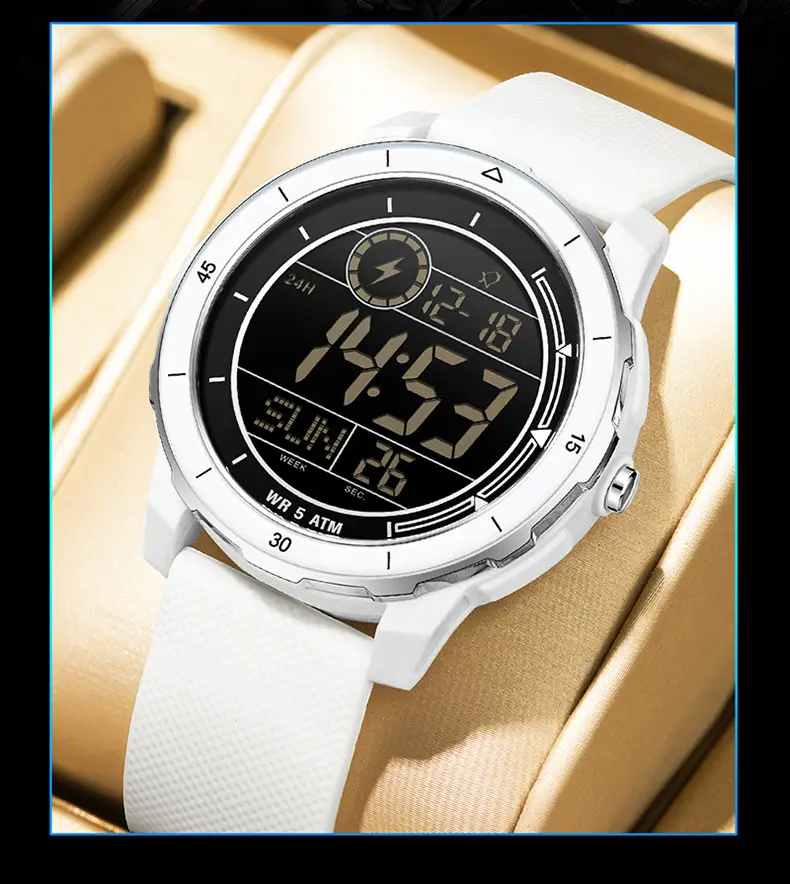 Sanda Digital Stopwatch Watch Orange Strap Waterproof Sports Wear — feature 34